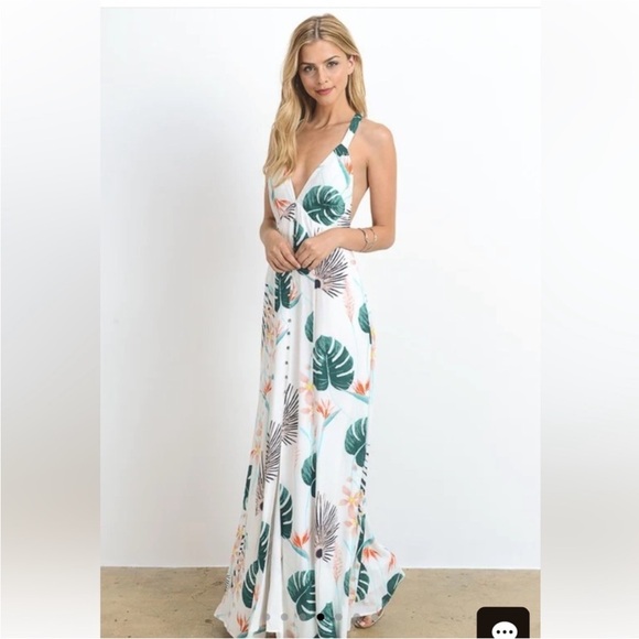 Hommage Multi-Color Floral Print Maxi Dress Size Medium - Picture 1 of 15